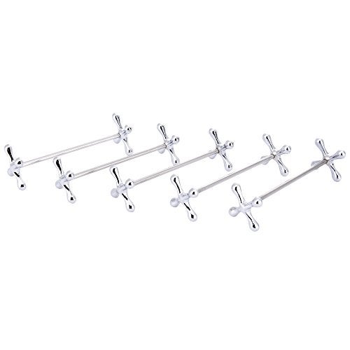 ChezMax Silver Zinc Alloy Flower Chopsticks Rest Spoons Stand Forks Knifes Holder Pack of 5 - Image 1