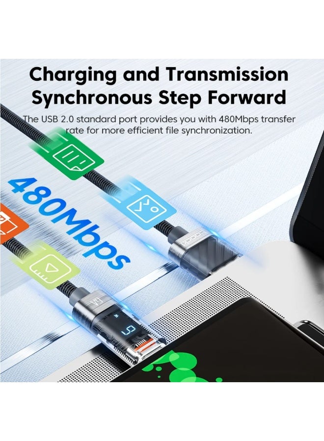 Toocki  High Quality digital display Type C to type C Fast Charging Cable PD 60w for iPhone samsang & android fast charging cable - Image 4