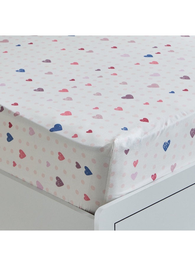 Home Box Ivy Slumber Garden Single Cotton Fitted Sheet - 90x200+25 cm - Image 1