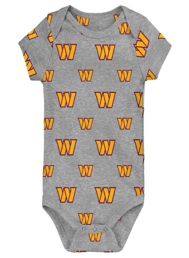 Outerstuff Newborn Washington Commanders Little Tike 3-Piece Bodysuit Set - Image 4