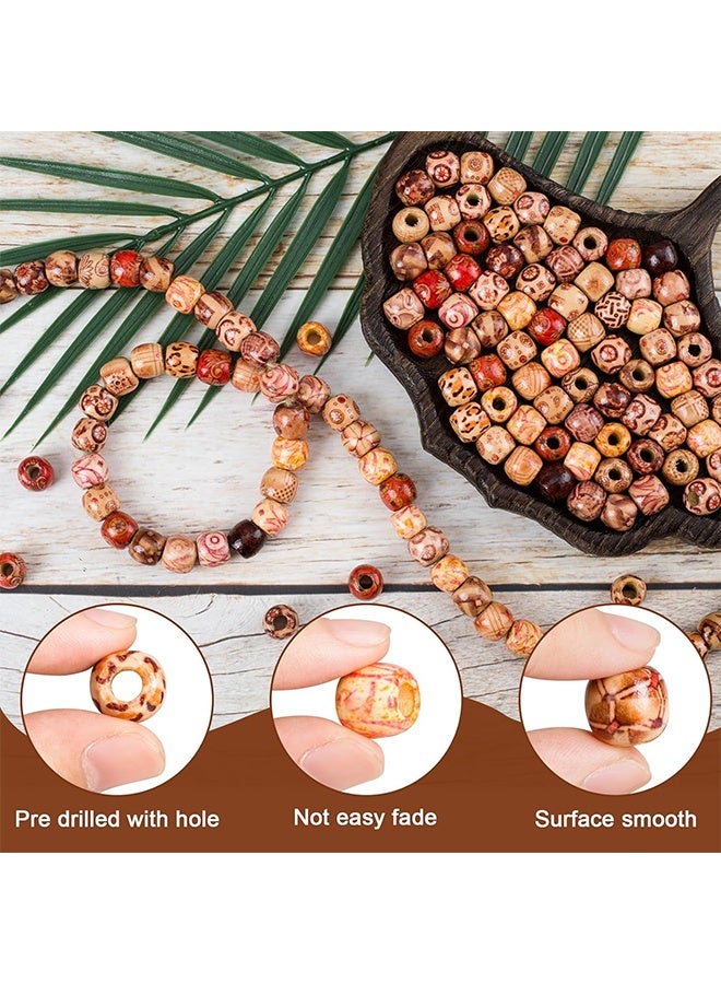 ليمون ١٠٠ قطعة من خرز الشعر الخشبي للأعمال اليدوية، خرز شعر خشبي طبيعي بفتحة كبيرة، خرز فاصل خشبي عتيق لقلادة المكرمية، سوار، ديكور يدوي الصنع - لون خشبي. - Image 3