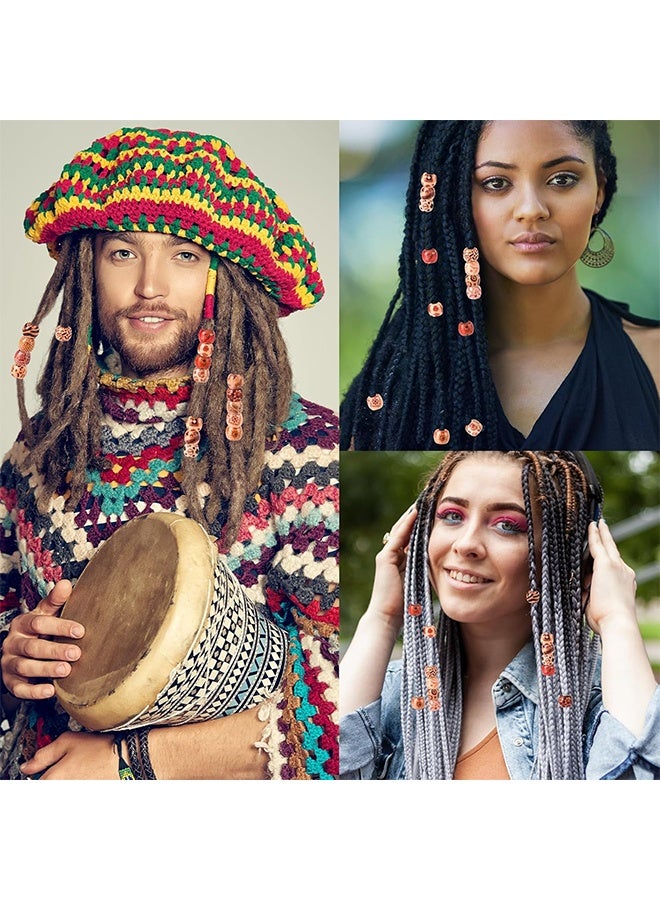 ليمون ١٠٠ قطعة من خرز الشعر الخشبي للأعمال اليدوية، خرز شعر خشبي طبيعي بفتحة كبيرة، خرز فاصل خشبي عتيق لقلادة المكرمية، سوار، ديكور يدوي الصنع - لون خشبي. - Image 4