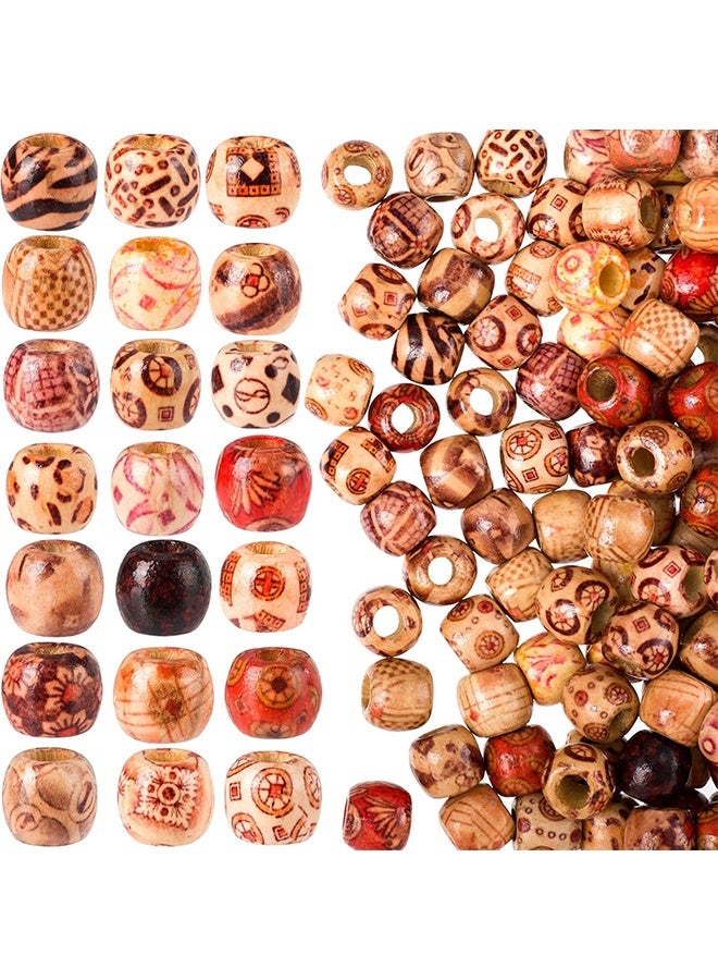 ليمون ١٠٠ قطعة من خرز الشعر الخشبي للأعمال اليدوية، خرز شعر خشبي طبيعي بفتحة كبيرة، خرز فاصل خشبي عتيق لقلادة المكرمية، سوار، ديكور يدوي الصنع - لون خشبي. - Image 1