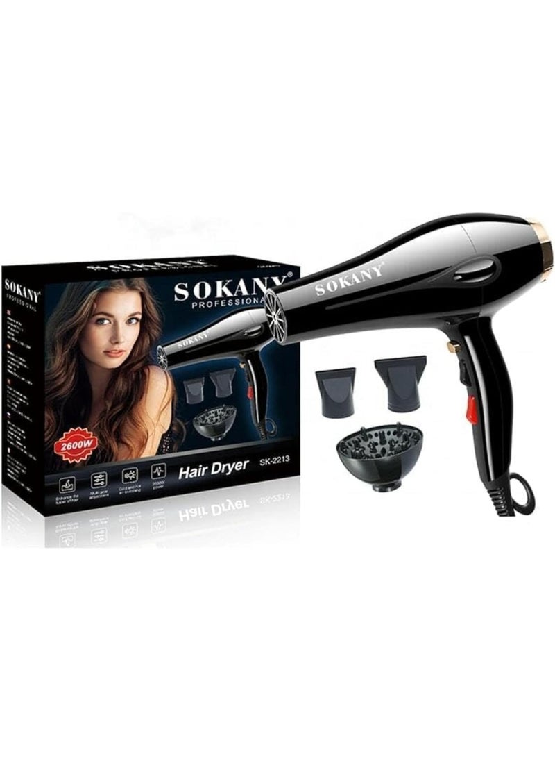 sokany SK-2213 Professional Hair Dryer - 2600W  - Image 2
