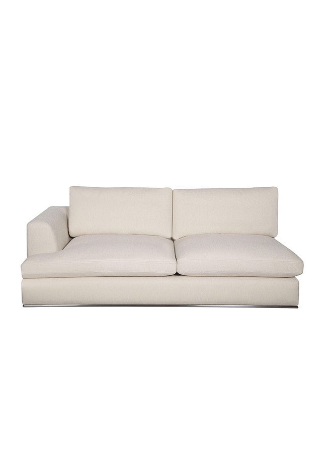 DANUBE HOME Paddington 2 Seater Left Arm Fabric Modular Sofa Modern Design Two Seat Sofas Comfortable Living Room Furniture L 221 x W 103 x H 66 cm Ivory  - Image 2