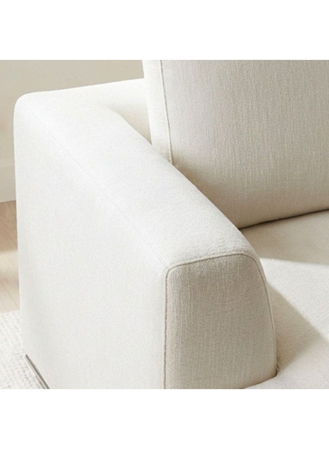 DANUBE HOME Paddington 2 Seater Left Arm Fabric Modular Sofa Modern Design Two Seat Sofas Comfortable Living Room Furniture L 221 x W 103 x H 66 cm Ivory - Image 5