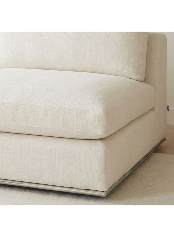 DANUBE HOME Paddington 2 Seater Left Arm Fabric Modular Sofa Modern Design Two Seat Sofas Comfortable Living Room Furniture L 221 x W 103 x H 66 cm Ivory - Image 3