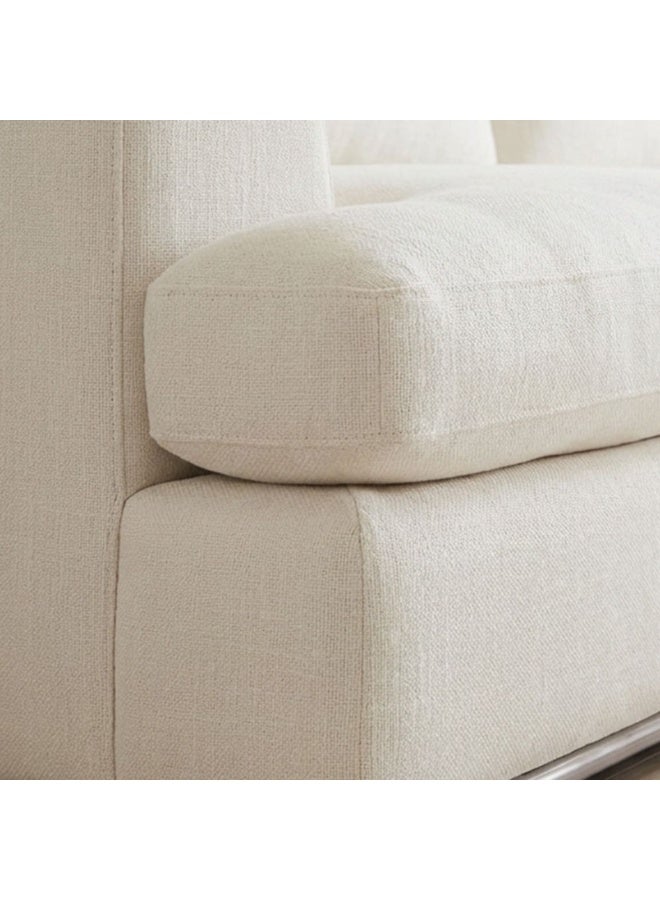 DANUBE HOME Paddington 2 Seater Left Arm Fabric Modular Sofa Modern Design Two Seat Sofas Comfortable Living Room Furniture L 221 x W 103 x H 66 cm Ivory - Image 4