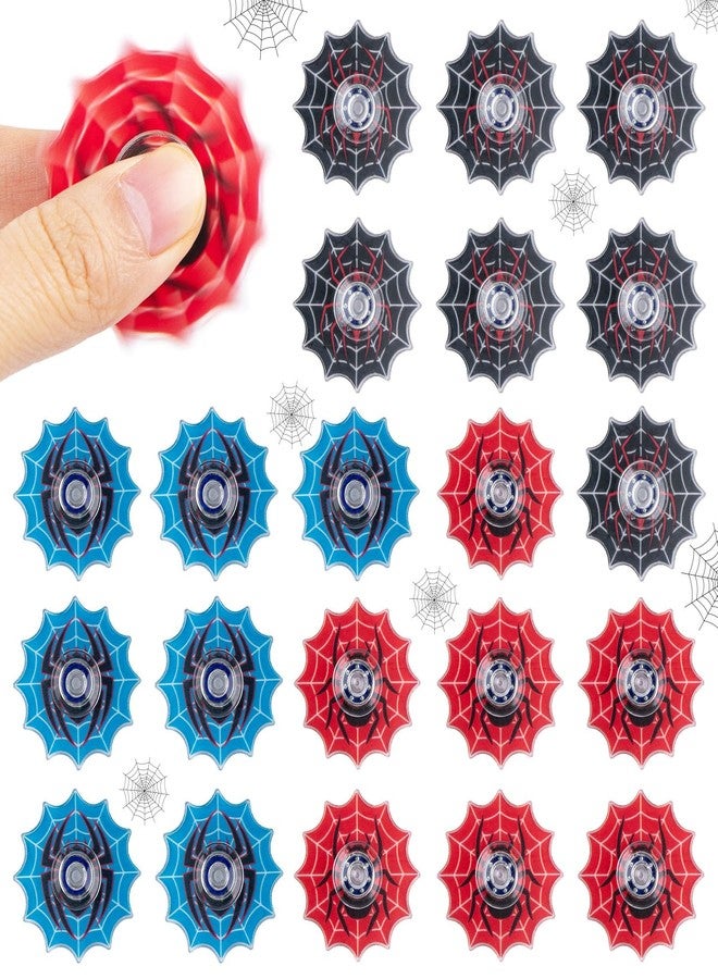 CAMDUCK 24 Pcs Spider Party Favors Spider Web Fidget Spinners Bulk Mini Fidget Toys for Goodie Bag Stuffers Kids Birthday Gifts Classroom Rewards - Image 1