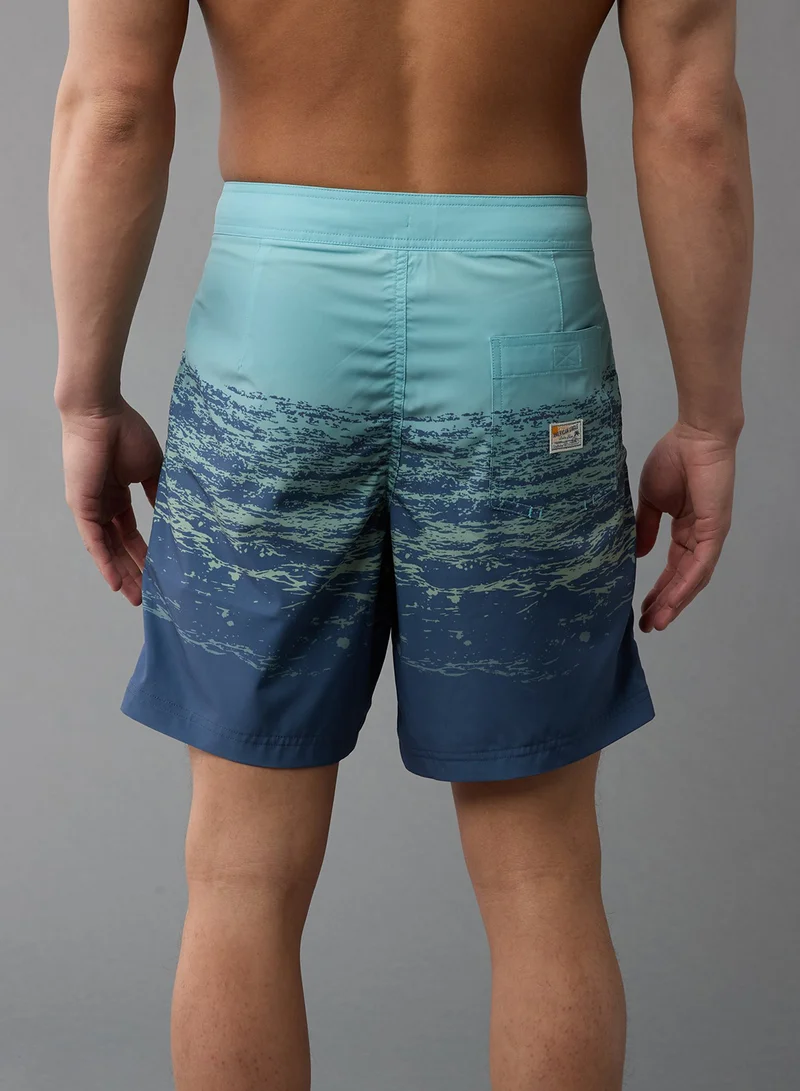 American Eagle Printed Ombre Flex 8" Classic Board Drawstring Shorts