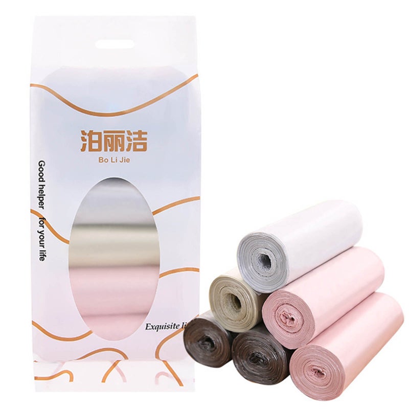 6 rolls of thick plain garbage bags, new material color kitchen and bathroom household plastic bags, large 45*55 point-breaking 6 rolls - Image 2