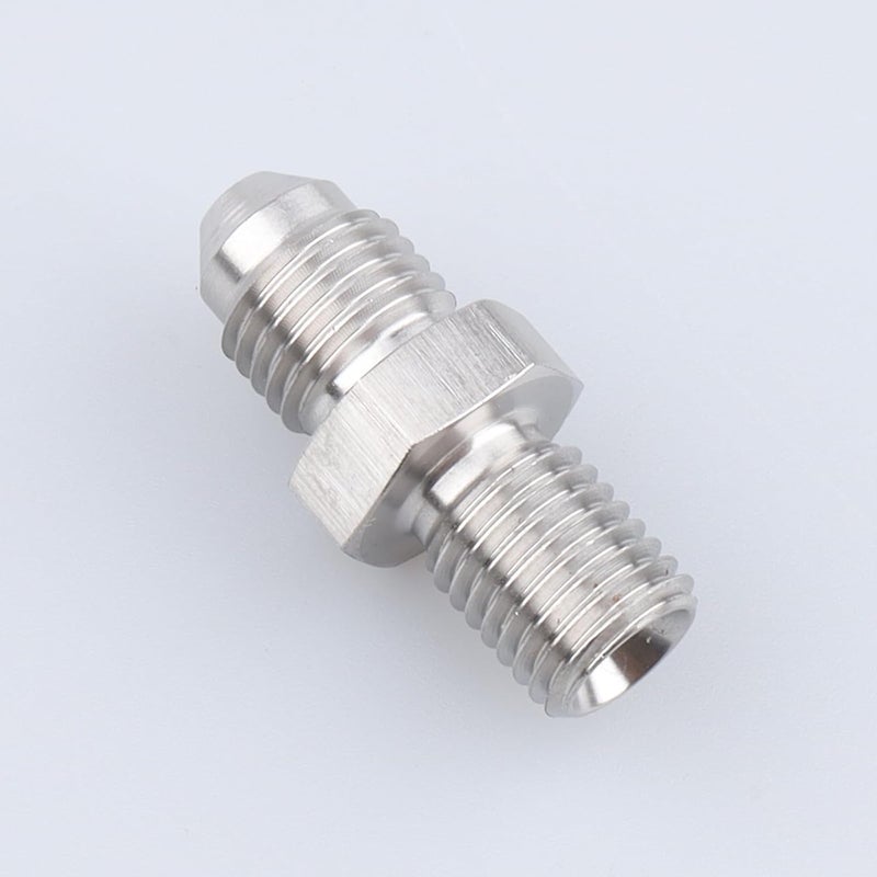 AC PERFORMANCE Male M10 x 1.25 Metric Thread to -4 AN Flare Adapter Stainless Steel - Image 1