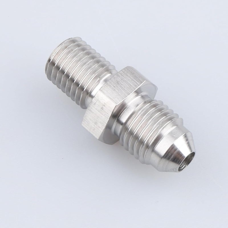 AC PERFORMANCE Male M10 x 1.25 Metric Thread to -4 AN Flare Adapter Stainless Steel - Image 2