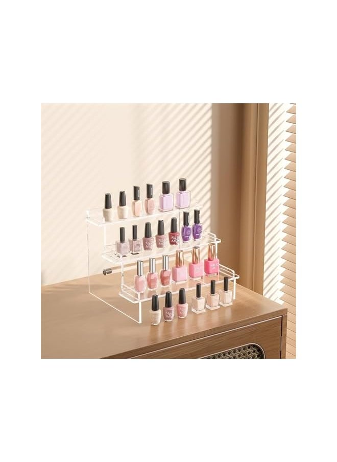The Bros Acrylic Display Risers, 3 Tier Perfume Organizer Stand, Clear Cupcake Stand Holder, Plastic Organizers, Large Shelf Risers for Figures, Dessert Shelves, Riser Stand for Decoration and Organizer  - Image 4