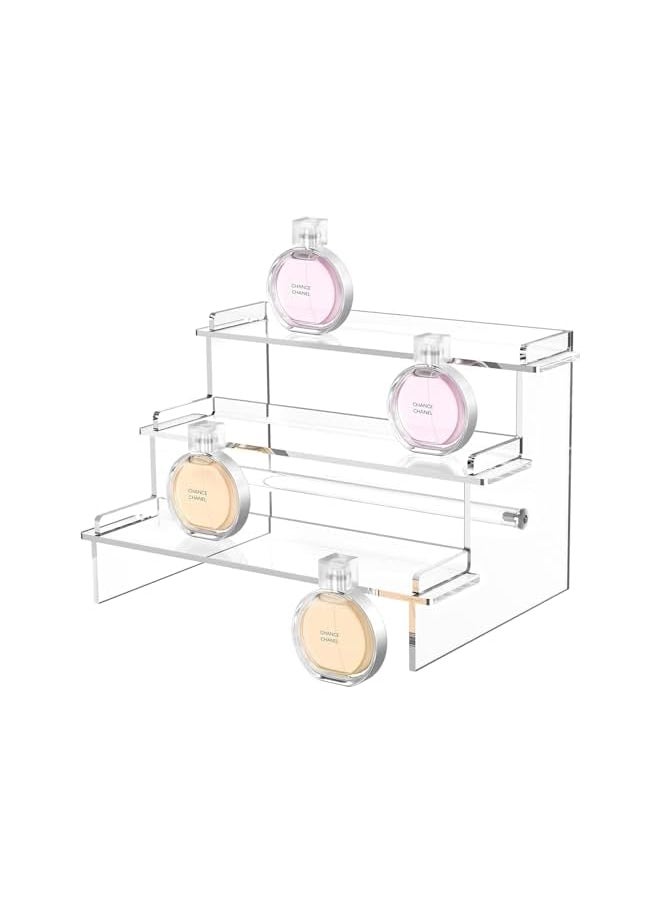 The Bros Acrylic Display Risers, 3 Tier Perfume Organizer Stand, Clear Cupcake Stand Holder, Plastic Organizers, Large Shelf Risers for Figures, Dessert Shelves, Riser Stand for Decoration and Organizer  - Image 2