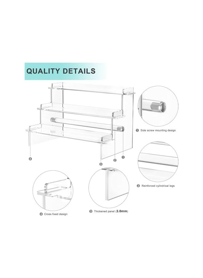 The Bros Acrylic Display Risers, 3 Tier Perfume Organizer Stand, Clear Cupcake Stand Holder, Plastic Organizers, Large Shelf Risers for Figures, Dessert Shelves, Riser Stand for Decoration and Organizer  - Image 5