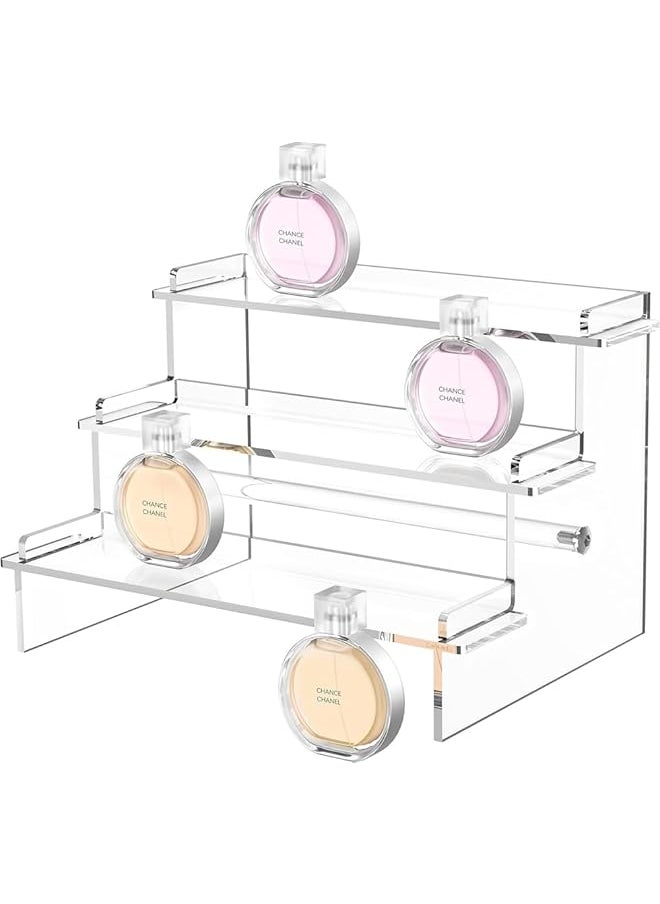 The Bros Acrylic Display Risers, 3 Tier Perfume Organizer Stand, Clear Cupcake Stand Holder, Plastic Organizers, Large Shelf Risers for Figures, Dessert Shelves, Riser Stand for Decoration and Organizer  - Image 1