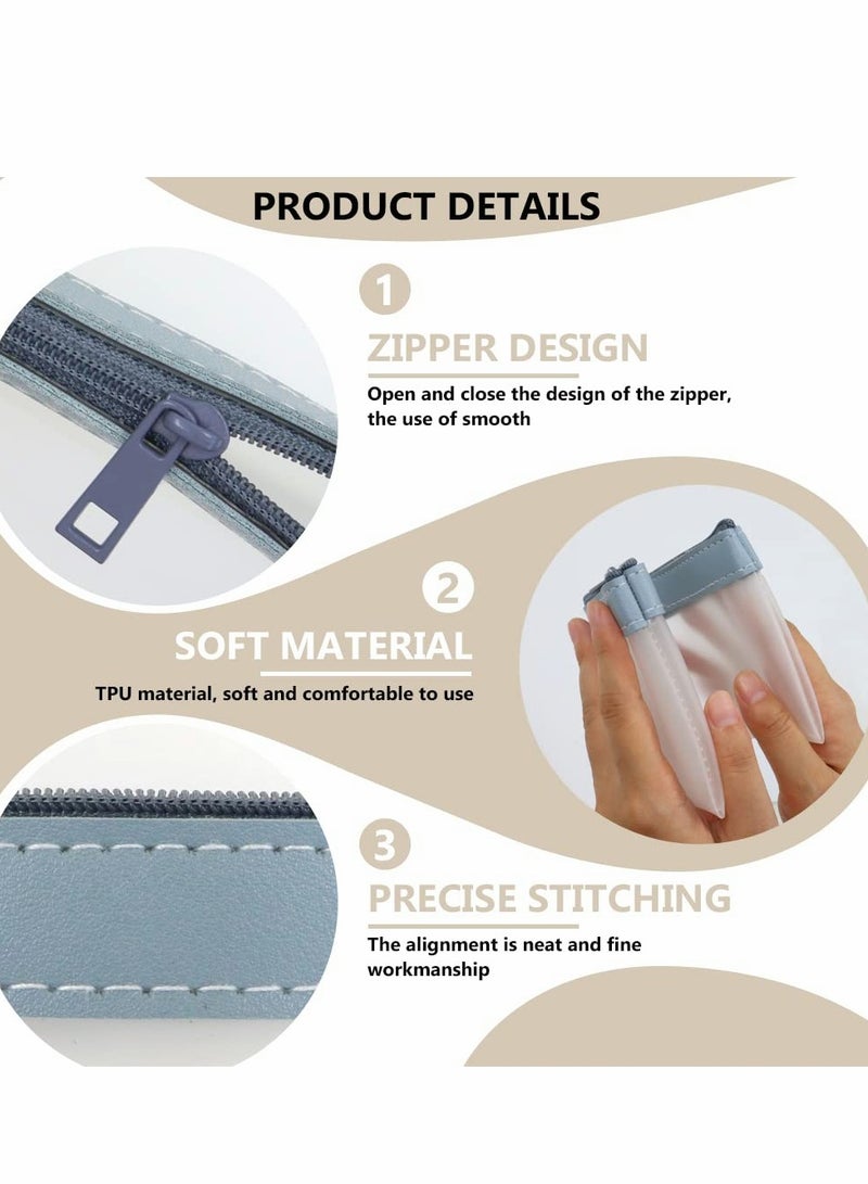 Excefore حقيبة أقلام رصاص، 4 قطع من أكياس شفافة ناعمة من مادة TPU مع سحاب، متعددة الأغراض للسفر للوازم المكتبية وإكسسوارات مستحضرات التجميل متعددة الألوان - Image 3