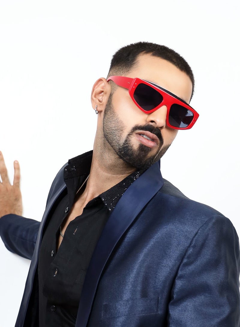 Woggles Stylish Red Rectangle Sunglasses|100% UV Protected| Men & Women - Image 4