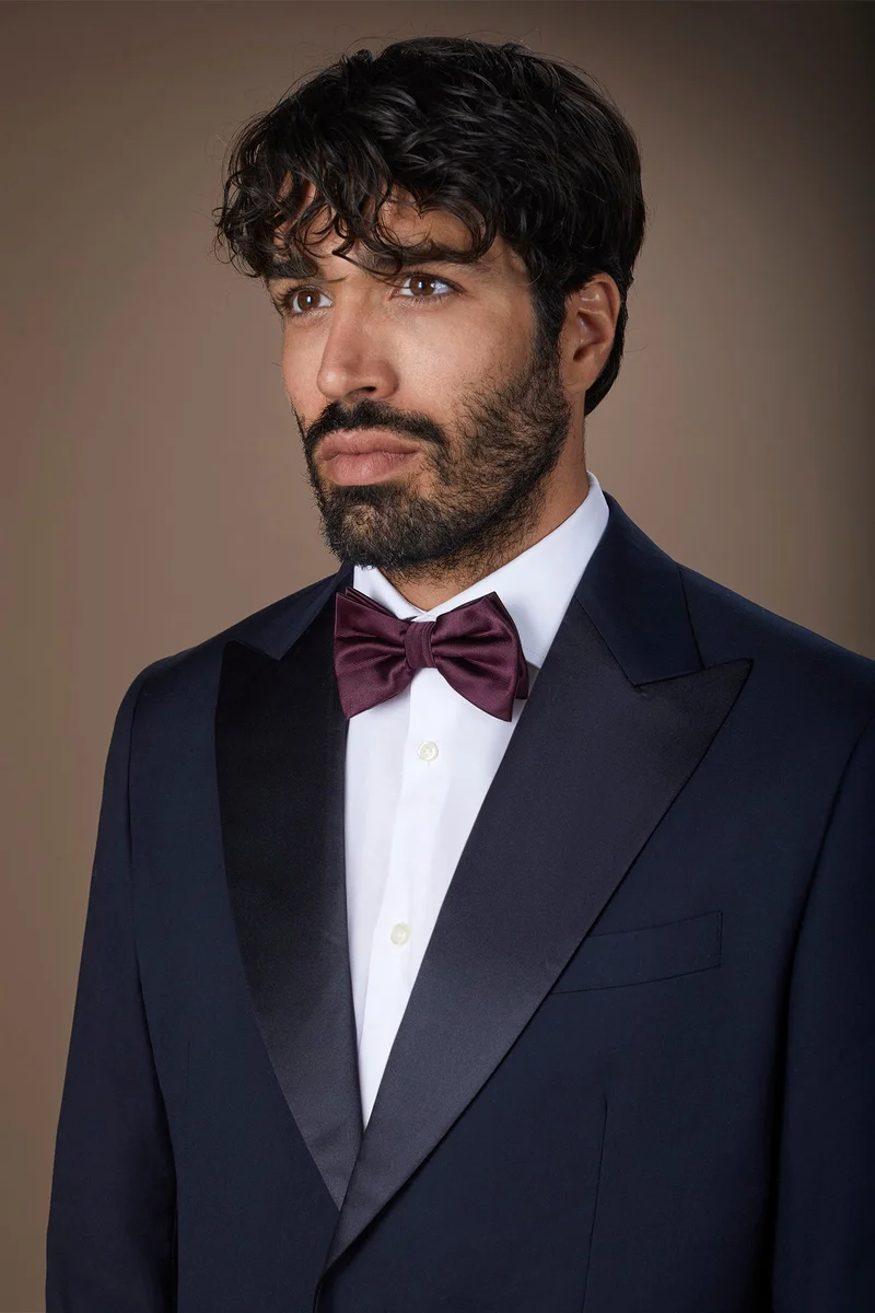 دوبل غانغر Classic satin bow tie for men - Bordeaux