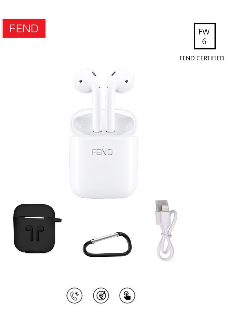 FEND Fend FW 6 Bluetooth Earphone with Mic Superior Sound Quality Lightweight and Secure Fit Ideal for Work Travel and Sports Compatible with iOS and Android Mobiles and Tablet PC Laptops  - Image 2