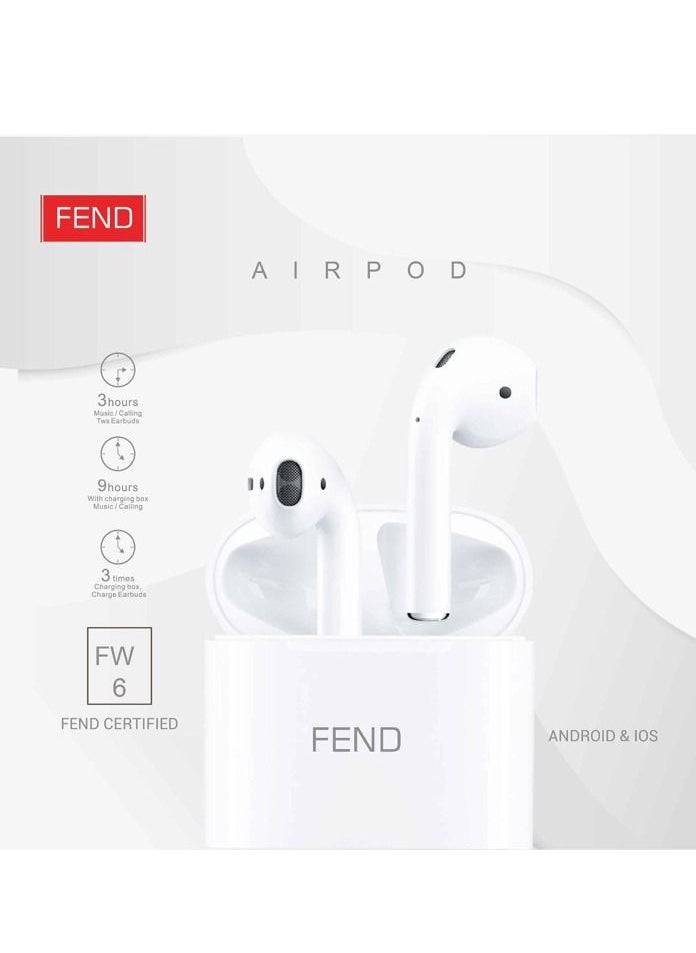 FEND Fend FW 6 Bluetooth Earphone with Mic Superior Sound Quality Lightweight and Secure Fit Ideal for Work Travel and Sports Compatible with iOS and Android Mobiles and Tablet PC Laptops  - Image 4