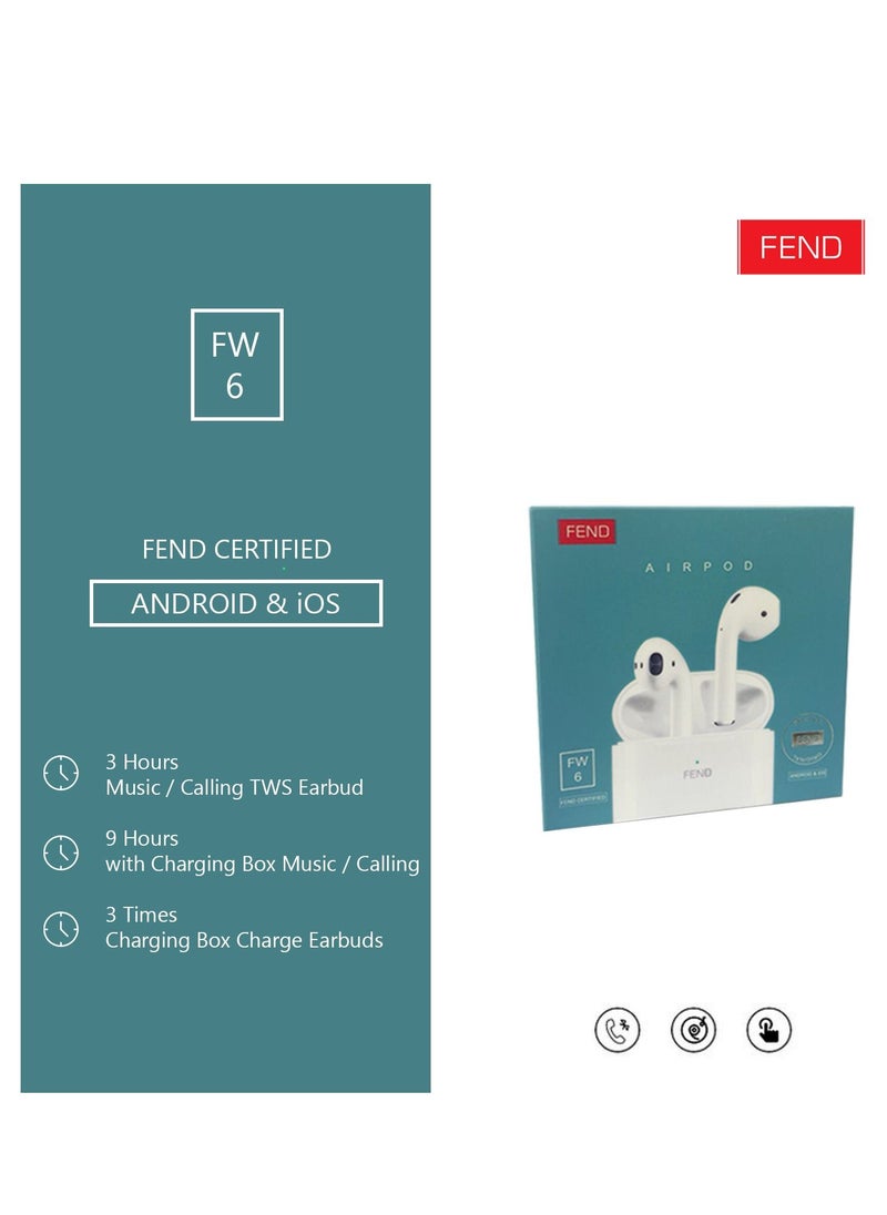 FEND Fend FW 6 Bluetooth Earphone with Mic Superior Sound Quality Lightweight and Secure Fit Ideal for Work Travel and Sports Compatible with iOS and Android Mobiles and Tablet PC Laptops  - Image 5