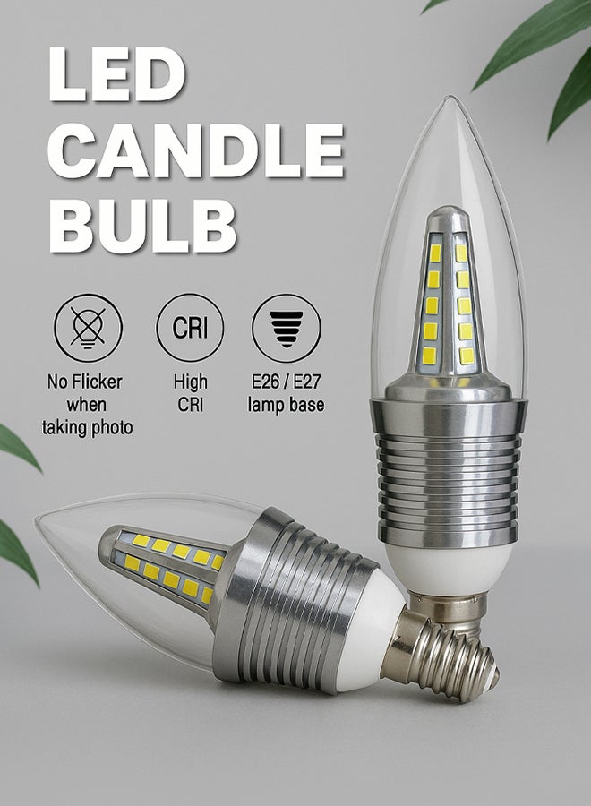 Max D085 LED Candle M-TB1409 9W E14 SL WH 50Hz Pack of 3 - Image 4