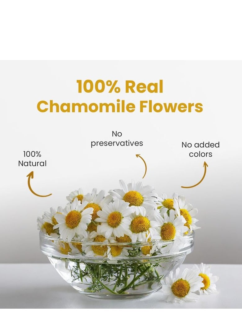 BLUE TEA BLUE TEA - Chamomile Tea - 30 g - 30+ Cups | SLEEP & RELAXATION | Herbal Tea - Caffeine Free - Flower Based - Non-Bitter - Non-GMO | Featured In Shark Tank | Reusable Pet Jar  - Image 2