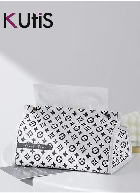 1 piece Leather Classic Print Tissue Storage Box 17.5 x 11.5 x 12.5 Centimeter