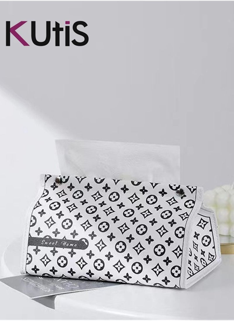 1 piece Leather Classic Print Tissue Storage Box 17.5 x 11.5 x 12.5 Centimeter