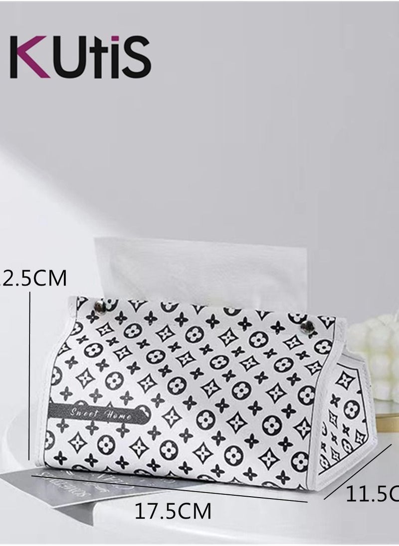 1 piece Leather Classic Print Tissue Storage Box 17.5 x 11.5 x 12.5 Centimeter