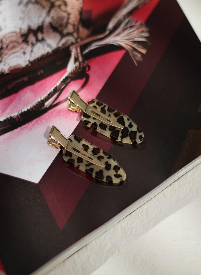 minihope Trendy Creaseless Hair Clips - Vintage Leopard & Checkerboard Pattern Hair Accessories Lightweight & Non-Slip, Suitable for All Hair Types Versatile Styling & Daily Wear 6-Piece Set - Image 2