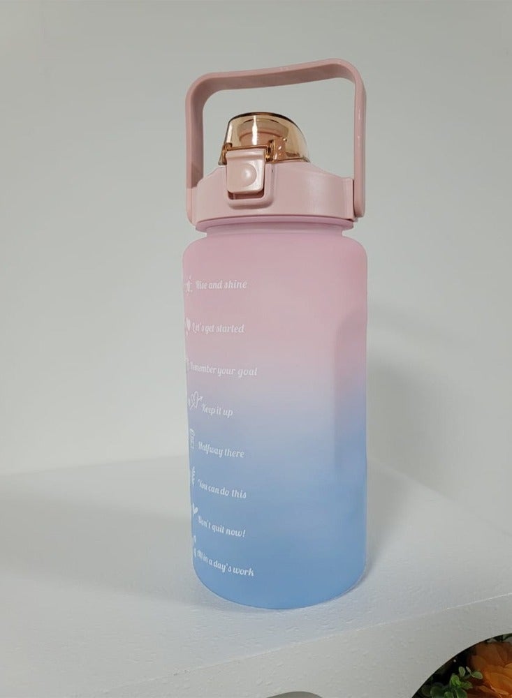 fashionhome 2000 ml Portable Leak Proof Cute Water Bottle with Time Marker and Carry Handle  - Image 1