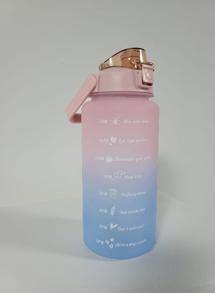 fashionhome 2000 ml Portable Leak Proof Cute Water Bottle with Time Marker and Carry Handle  - Image 2