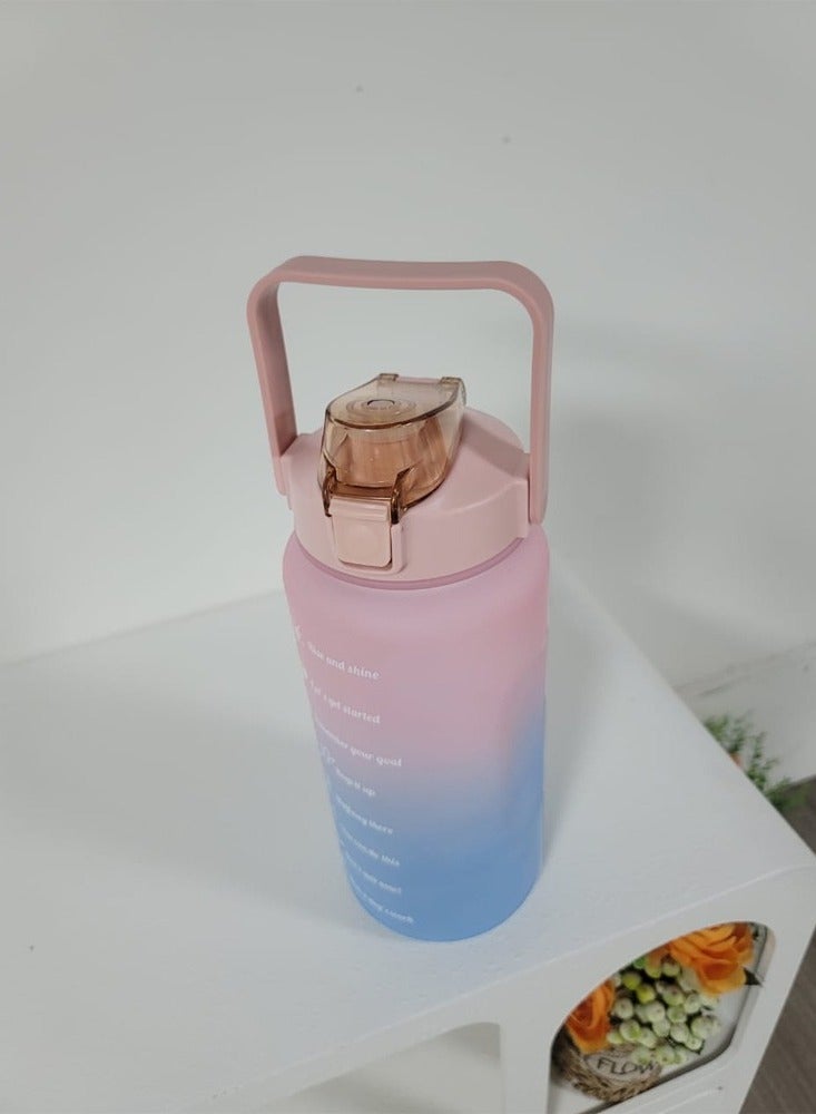 fashionhome 2000 ml Portable Leak Proof Cute Water Bottle with Time Marker and Carry Handle  - Image 3