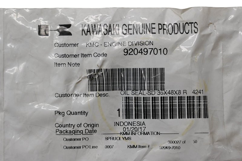 KAWASAKI PARTS Kawasaki Genuine 92049-7010 Oil Seal SD 35X48X8 R OEM - Image 3