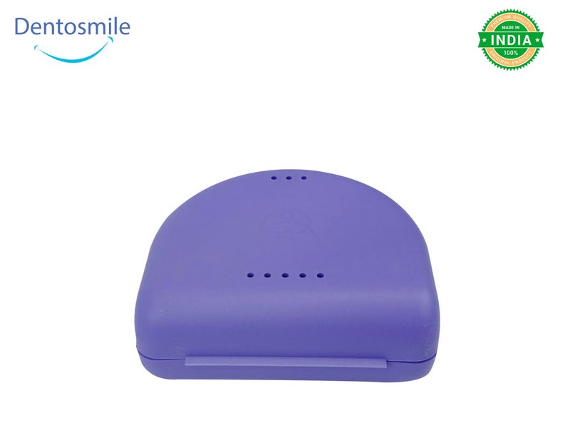 Dentosmile Dental Orthodontic Retainer/Aligner Case/Box/Mouth Guard and Denture Storage in Violet Colour (1) - Image 5