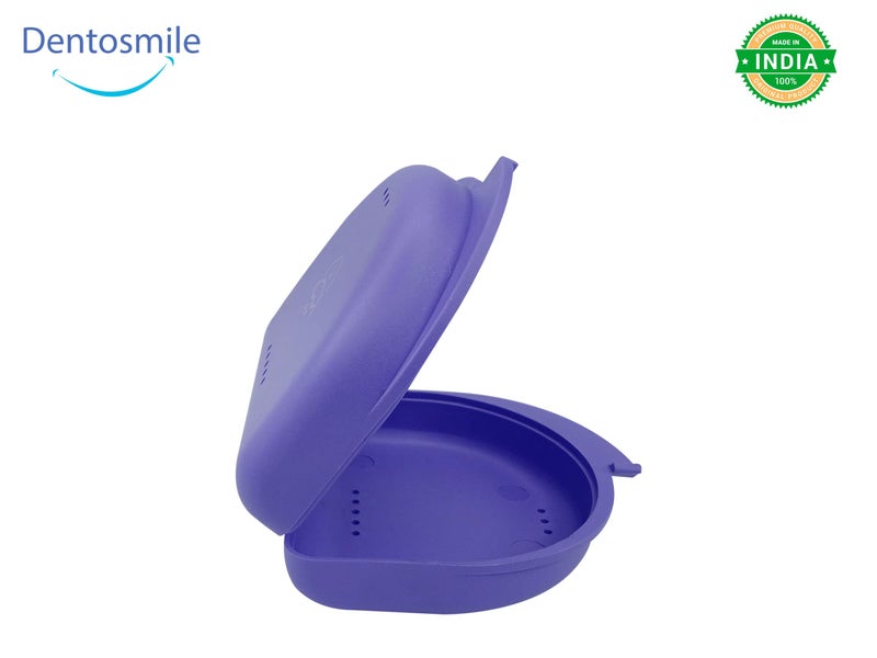 Dentosmile Dental Orthodontic Retainer/Aligner Case/Box/Mouth Guard and Denture Storage in Violet Colour (1) - Image 4
