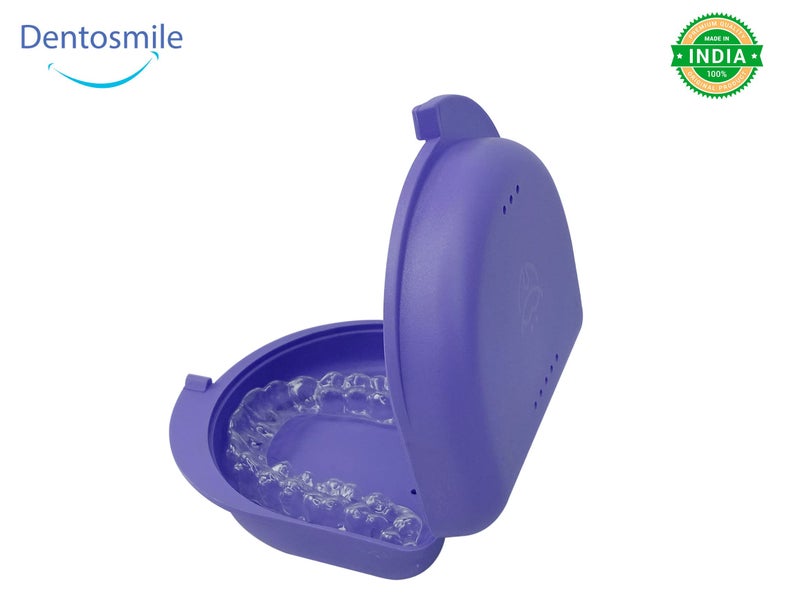 Dentosmile Dental Orthodontic Retainer/Aligner Case/Box/Mouth Guard and Denture Storage in Violet Colour (1) - Image 3