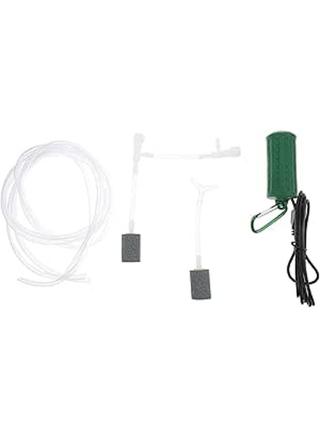 USB Aquarium Air Pump Portable Dual Outlet Fish Tank Oxygen Pump for Home Outdoor Fishing - Image 1