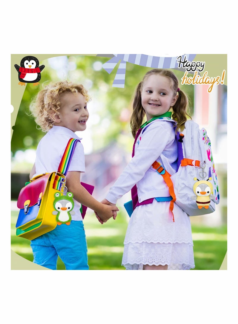 سلاسل مفاتيح بطاريق صغيرة رائعة - مجموعة من 2 بطاريق قماشية محشوة، سلاسل مفاتيح حيوانات لطيفة بطول 5 إنشات لحقائب الظهر، هدايا وملحقات حفلات عيد ميلاد الأطفال. - Image 2