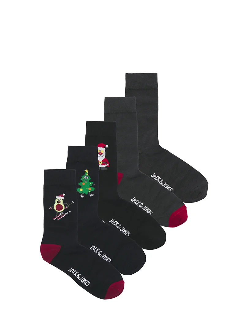 JACK & JONES 5 Pack Christmas Printed Socks