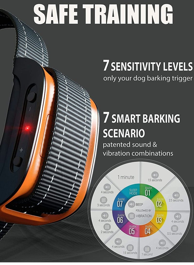 Dog Bark Collar For Large Small Medium Dogs 5-150 Lbs No Shock no with Smart Sensitivity  Intensity Beep Vibration Release Anti Barking Behavior Training Device - Image 4