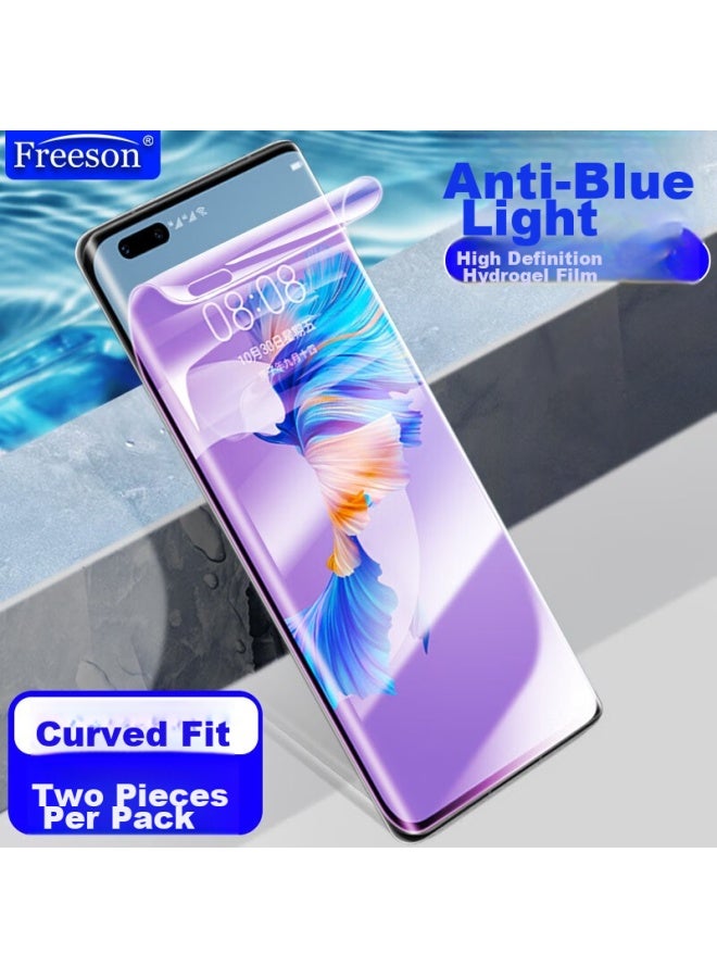 Freeson Anti-Blue Light Hydrogel Film For Huawei Mate40 Rs/Mate40 Pro/Pro+, 3D Full Screen Hd Anti-Fingerprint Phone Protective Film [2-Pack] - Image 2