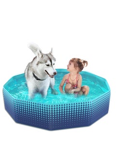 Jasonwell Jasonwell Foldable Dog Kiddie Pool - Hard Plastic Kids Paddling Pool Toddler Baby Swimming Pool for Backyard Collapsible Whelping Box Pet Doggie Cats Wading Pool Bathtub for Puppy Large Dogs 48In  - Image 1