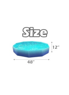 Jasonwell Jasonwell Foldable Dog Kiddie Pool - Hard Plastic Kids Paddling Pool Toddler Baby Swimming Pool for Backyard Collapsible Whelping Box Pet Doggie Cats Wading Pool Bathtub for Puppy Large Dogs 48In  - Image 2