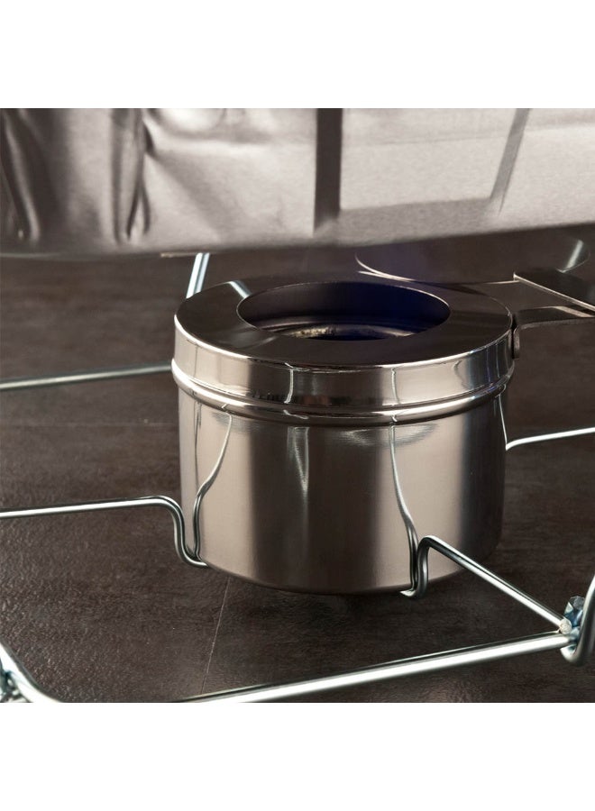 Restaurantware Stainless Steel Chafer Wick Fuel and Sterno Canned Heat Holder with Safety Cover: Perfect for Buffets and Catering Events - Fits Canisters up to 8-OZ - 1-CT - Image 3