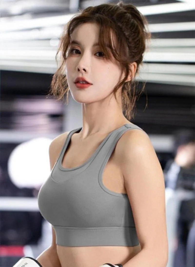 YUNIQEE Grey Racerback bra Full Coverage