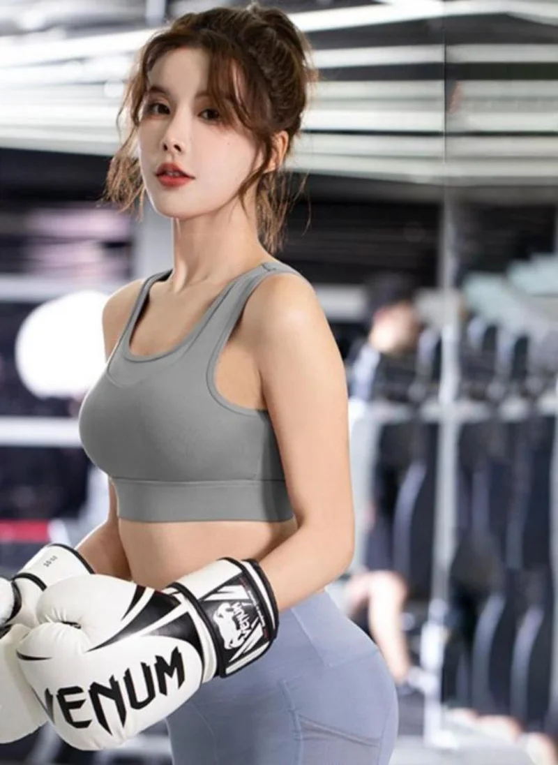 YUNIQEE Grey Racerback bra Full Coverage